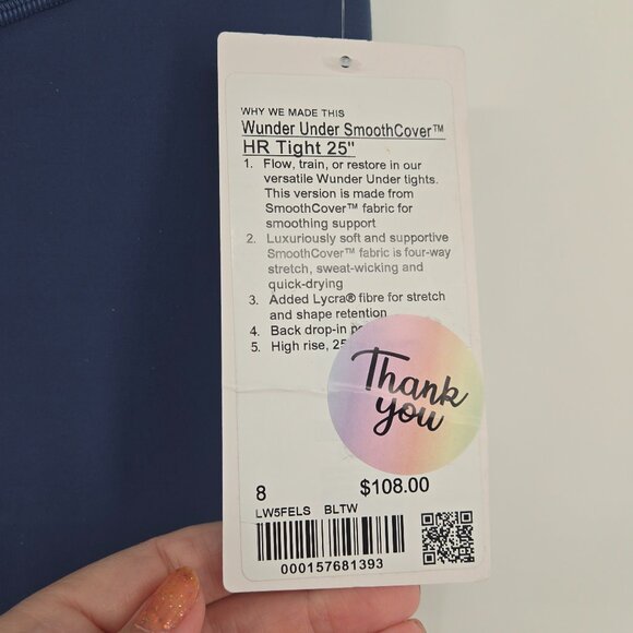 NWT Lululemon Wunder Under SmoothCover High-Rise Tight 25" - 8 Blue Twill - Picture 5 of 8